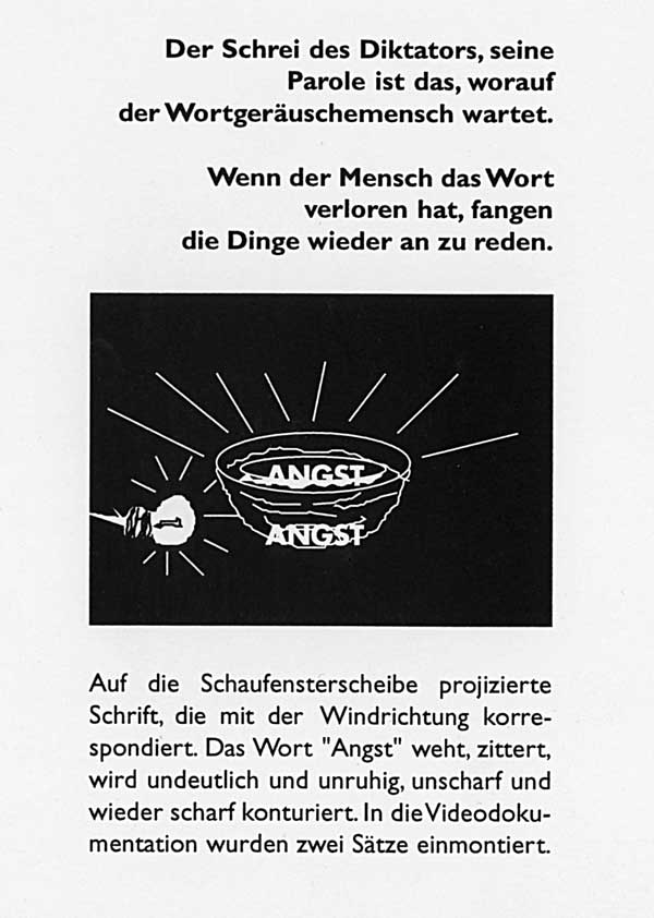 Kryptische Konzepte / Carl Peter: Angst, Installation und Performance