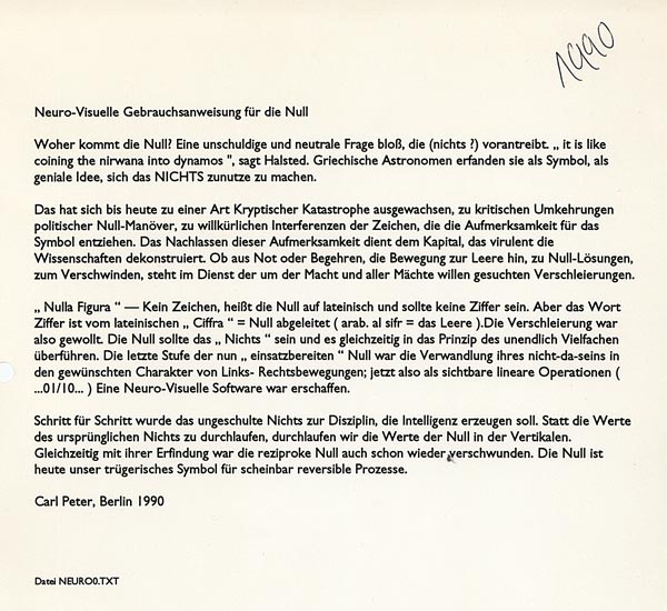 Kryptische Konzepte / Carl Peter: It's like coining the nirvana into dynamos